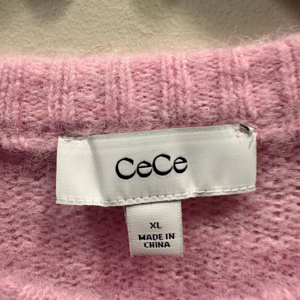 CeCe Pink 3D Floral XL Sweater - Picture 3 of 6